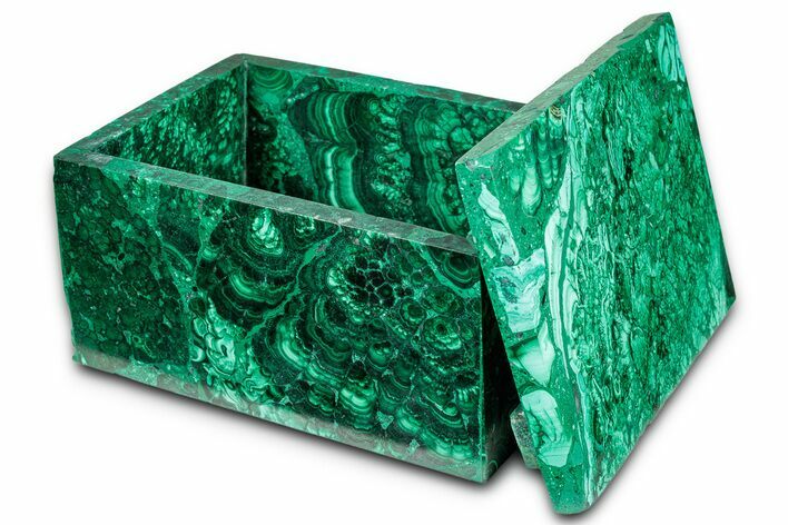 Wide Malachite Jewelry Box - DR Congo #335693